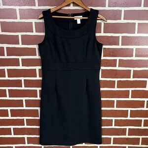 Ann Taylor Loft Classic Black Sheath Sleeveless LBD Timeless Size 6